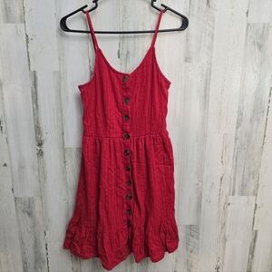 Japna Red Button-Down Sundress Womens Size Medium